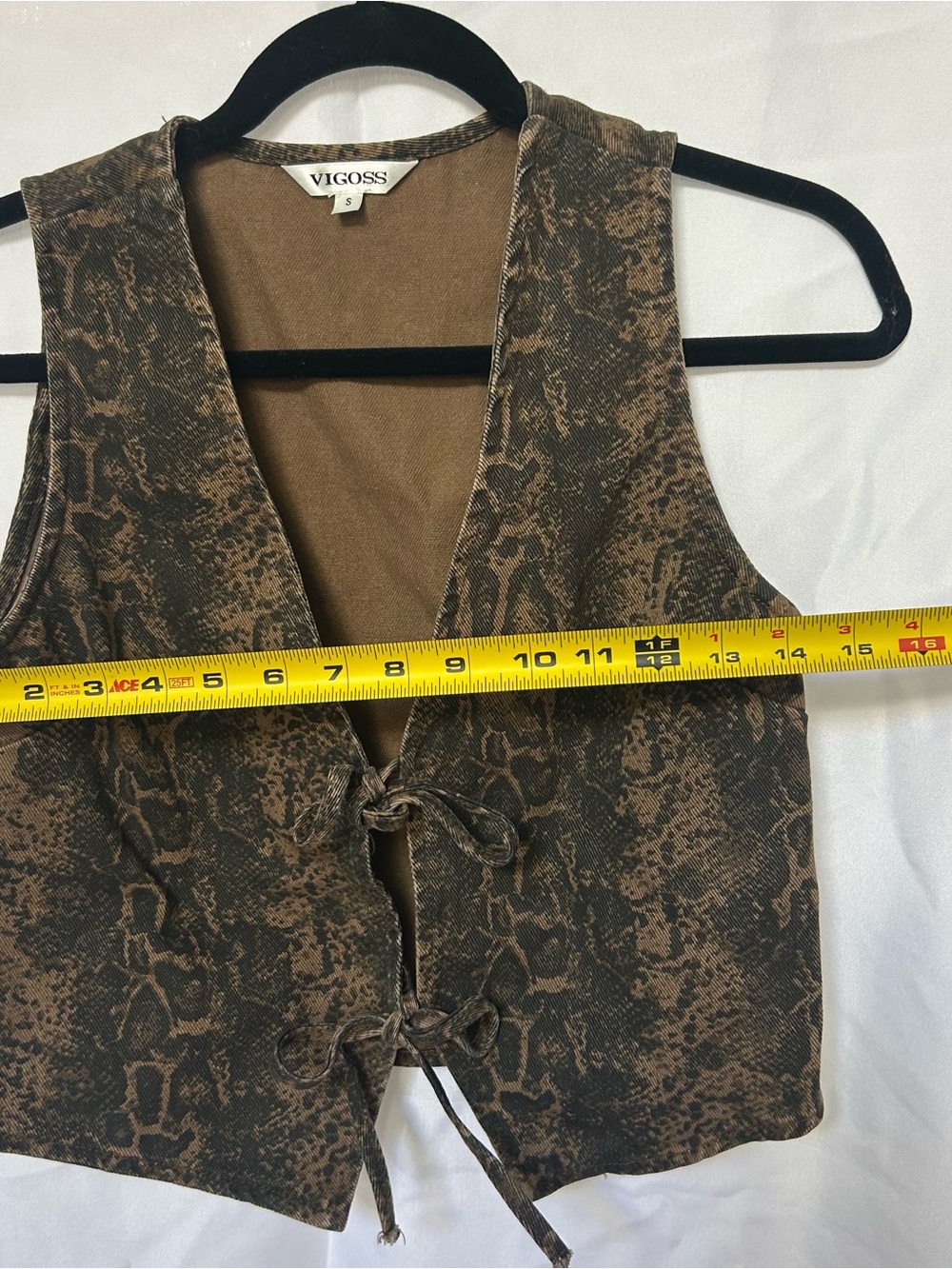 Vigoss Brown Snake-Print Sleeveless Tie-Front Vest - Picture 5 of 5